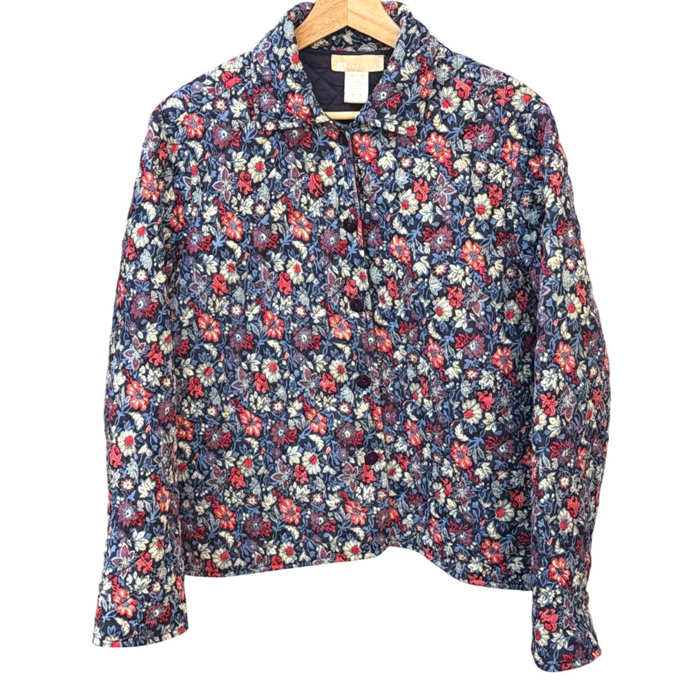 Vintage La Cera Quilted Jacket Cottagecore Grandmacore Floral Coastal Chic Fall